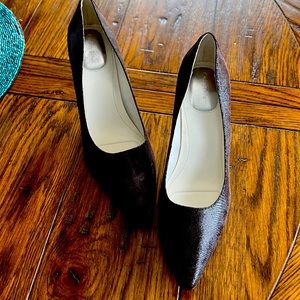 New Calvin Klein 7.5M brown snake heels. Beautiful. Comfortable. 3” heel.